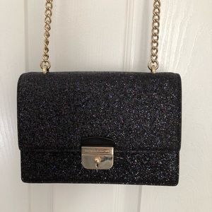 Kate Spade black glitter purse